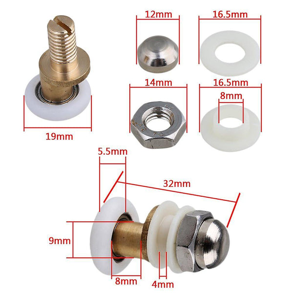 For 19mm Dia Partiality Shower Sliding Door Roller Runner Wheel With Copper Axis WS22