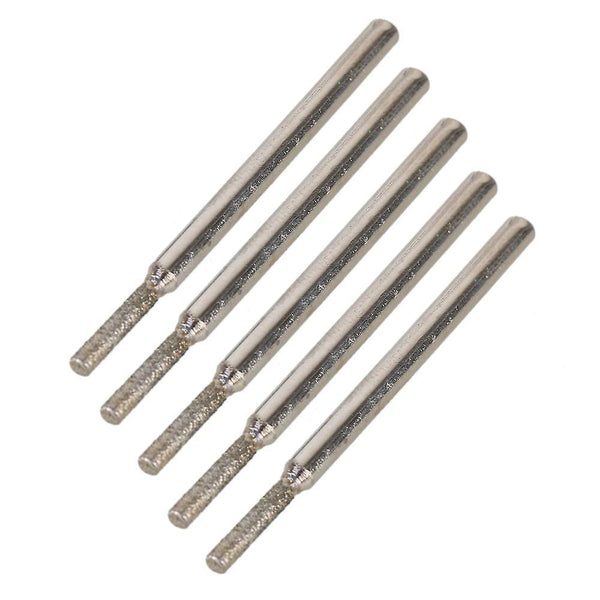 30pcs Diamond Coated Rotary Point Burrs Jewelry Tool Glass Drill Bit 2mm CylinderWS41