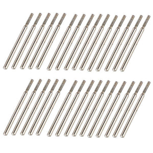 30pcs Diamond Coated Rotary Point Burrs Jewelry Tool Glass Drill Bit 2mm CylinderWS41