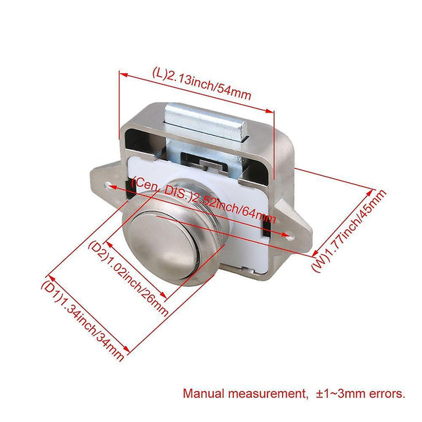 Pearl Nickel Keyless Push Button Cabinet Latch for RV Camper MotorhomeWS44