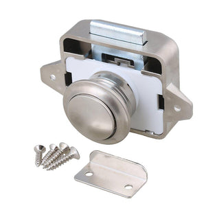 Pearl Nickel Keyless Push Button Cabinet Latch for RV Camper MotorhomeWS44