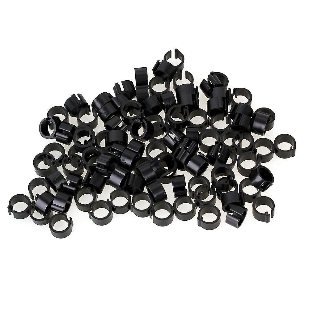 100pcs Pigeon Supplies Clip Rings Bands 8mm Inner Dia BlackWS532