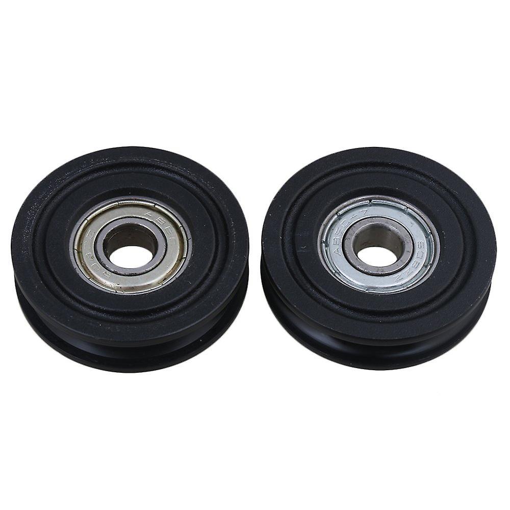 2PCS U Groove Guide Furniture Pulley Wheel Ball Bearings 0.8x4x1cmWS541