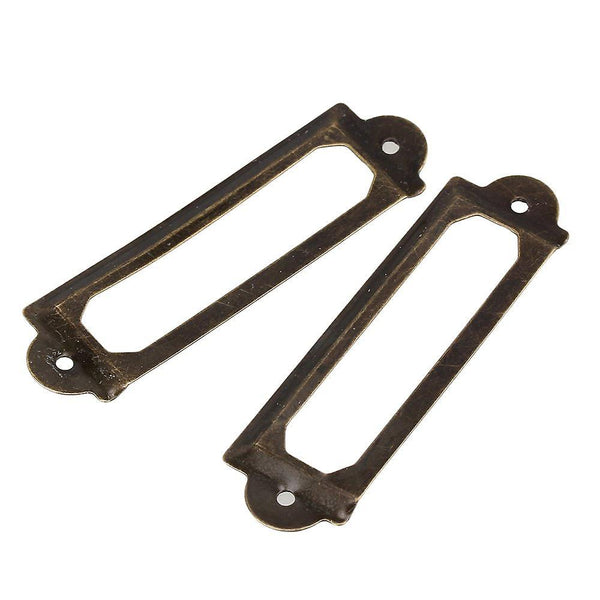 20pcs Antique Bronze Drawer Label Frame Card Holder Shelf DisplayWS202