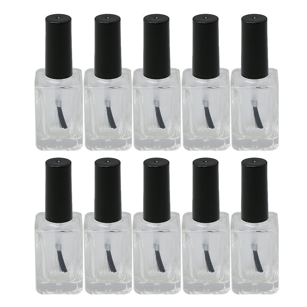 10pcs Empty Nail Polish Bottle Clear Glass 15MLWS313