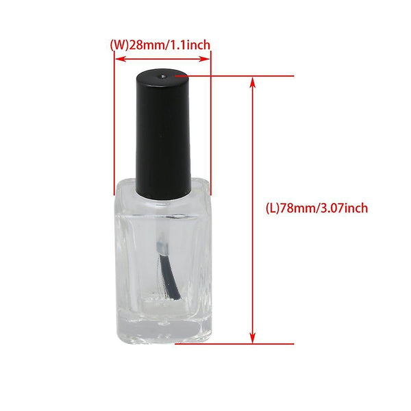 10pcs Empty Nail Polish Bottle Clear Glass 15MLWS313