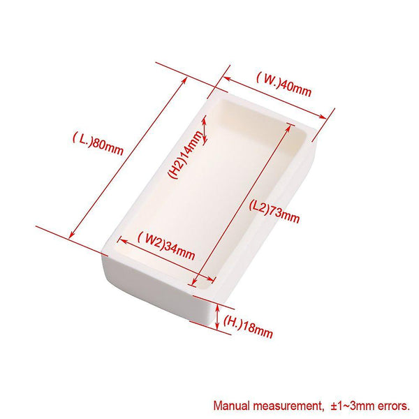 80x40x18mm Alumina Rectangle Crucible 50ml 1700 for Tube Muffle FurnaceWS368