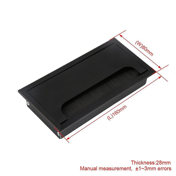 80*160mm Black Aluminum Computer Desk Cable Hole CoverWS250