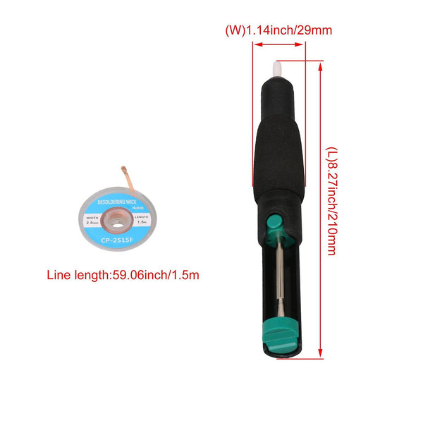 For 3pcs Desoldering Wire and Desoldering Pump Kit Solder Remover Tool WS582