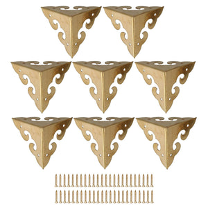 3.5cm Brass Metal Corner Angle Brace Guards for Wood Trunk Box Pack of 8WS596