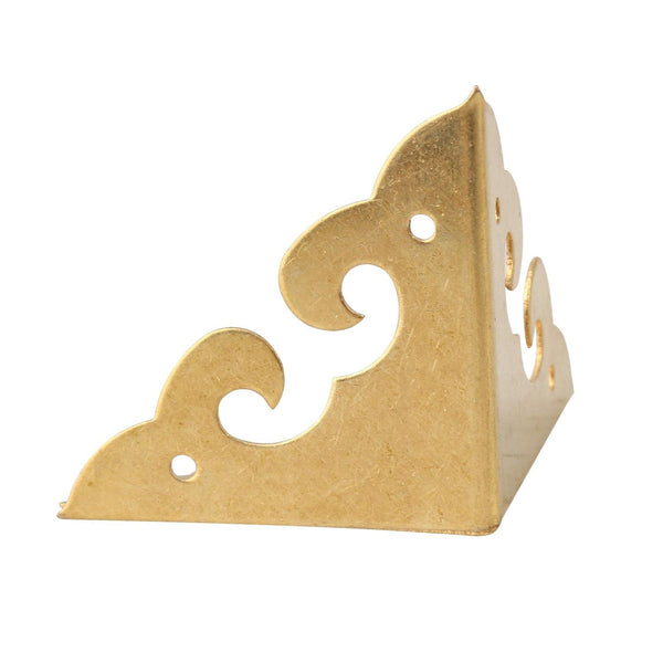 3.5cm Brass Metal Corner Angle Brace Guards for Wood Trunk Box Pack of 8WS596