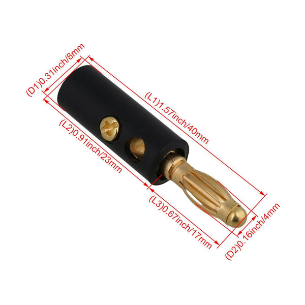 For Set of 40pcs 4mm Banana Plug Male Connector Gold Plated Power Test Probe WS610