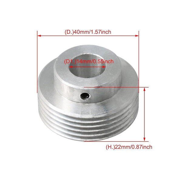 For 40mm Outer Diameter Aluminum 6 Teeth 14mm Bore Belt Pulley Wheel WS763