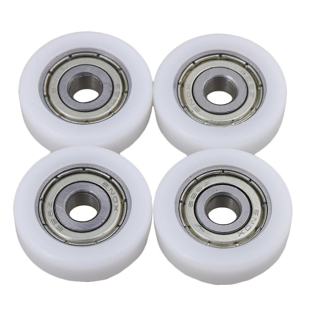 4Pcs 626ZZ Plastic Coated 0.6x2.6x0.8cm Guide Rail Ball Bearing PulleyWS406