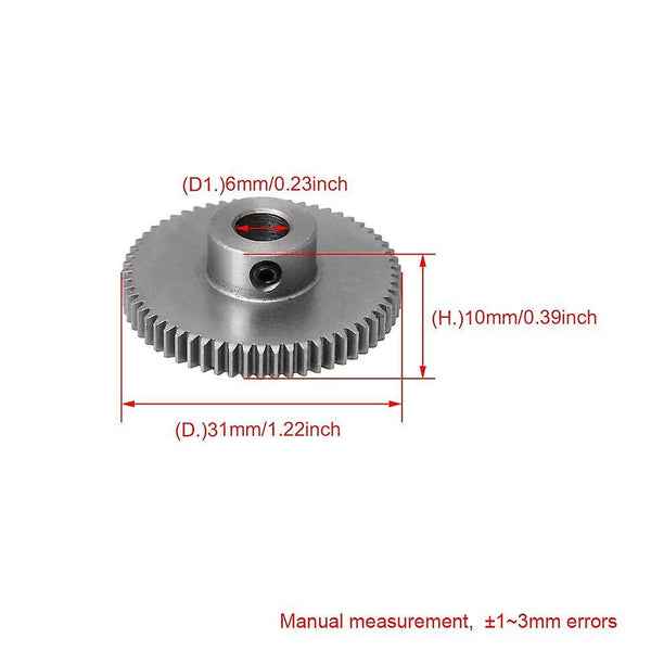 45 Steel Spur Gear 6mm Bore Motor Pinion Gear 0.5 Modulus 60 TeethWS795