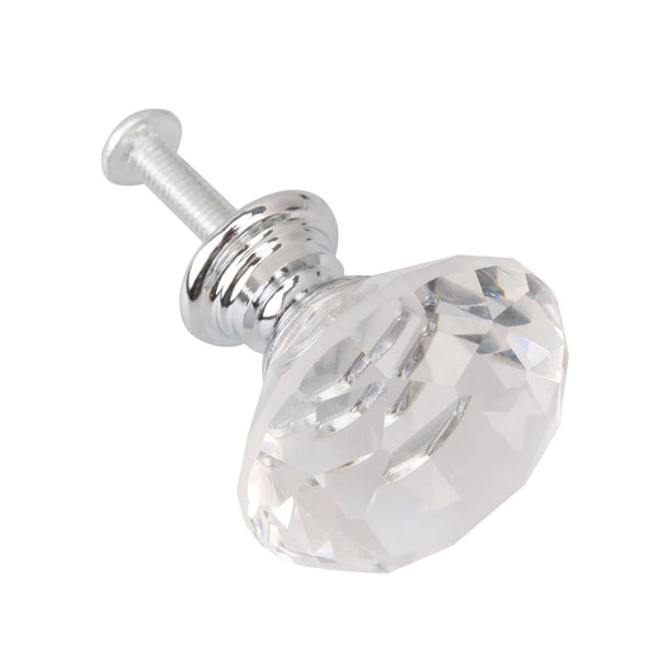 12pcs Drawer Knob Crystal Glass Diamond Cabinet Dresser Pull with ScrewWS842