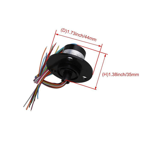 250RPM Metal Black 12 Wires Electronic Components Hat Type Conductive Slip RingWS856