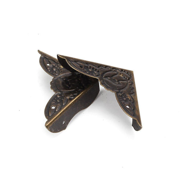 20pcs Elegant Bronze Antique Desk Edge Cover Iron Box Corner Protector 39x10mmWS898