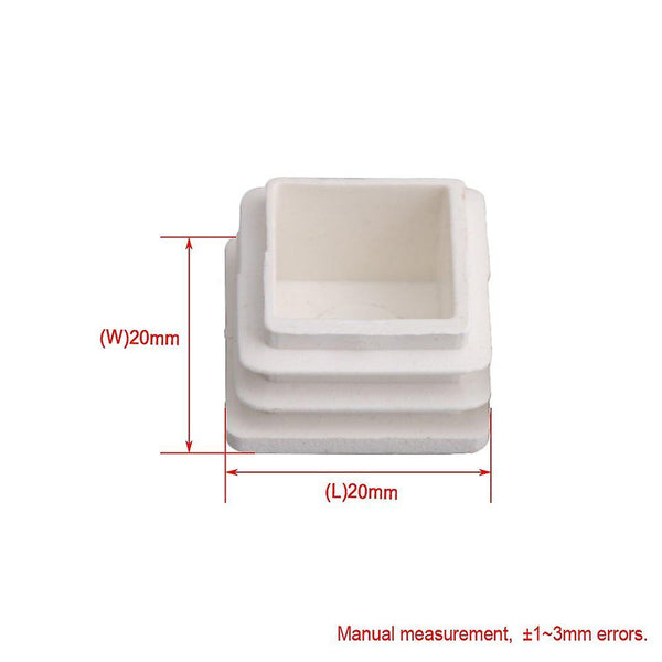 20x Plastic 2x2CM Square Tubing Hole Plug End Caps for Table Chair FootWS919