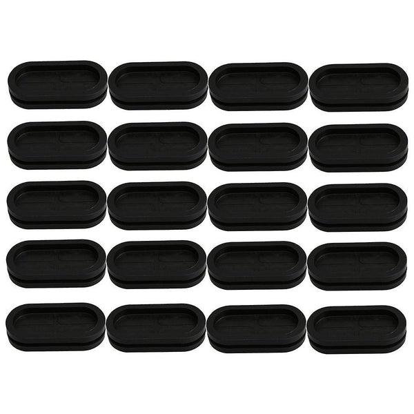 20pcs 20*44mm Black Oval Rubber Wire Grommets Gasket CoilWS918