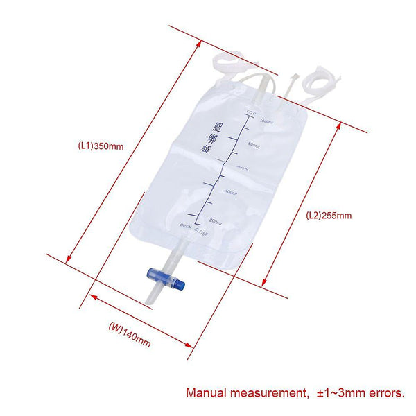 5pcs Incontinence 1000ml Urinary Drainage External Tubing Leg BagWS963