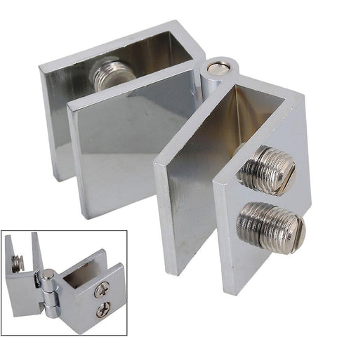 For Silver Color Door Clamp Double Open 180 Degree Shower Screen Hinges WS1021