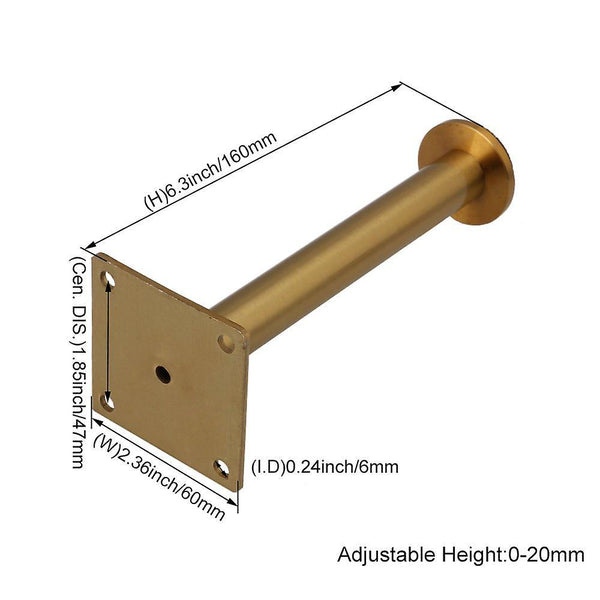 Stainless Steel Adjustable Table Leg 6pcs 16cm TitaniumWS1034