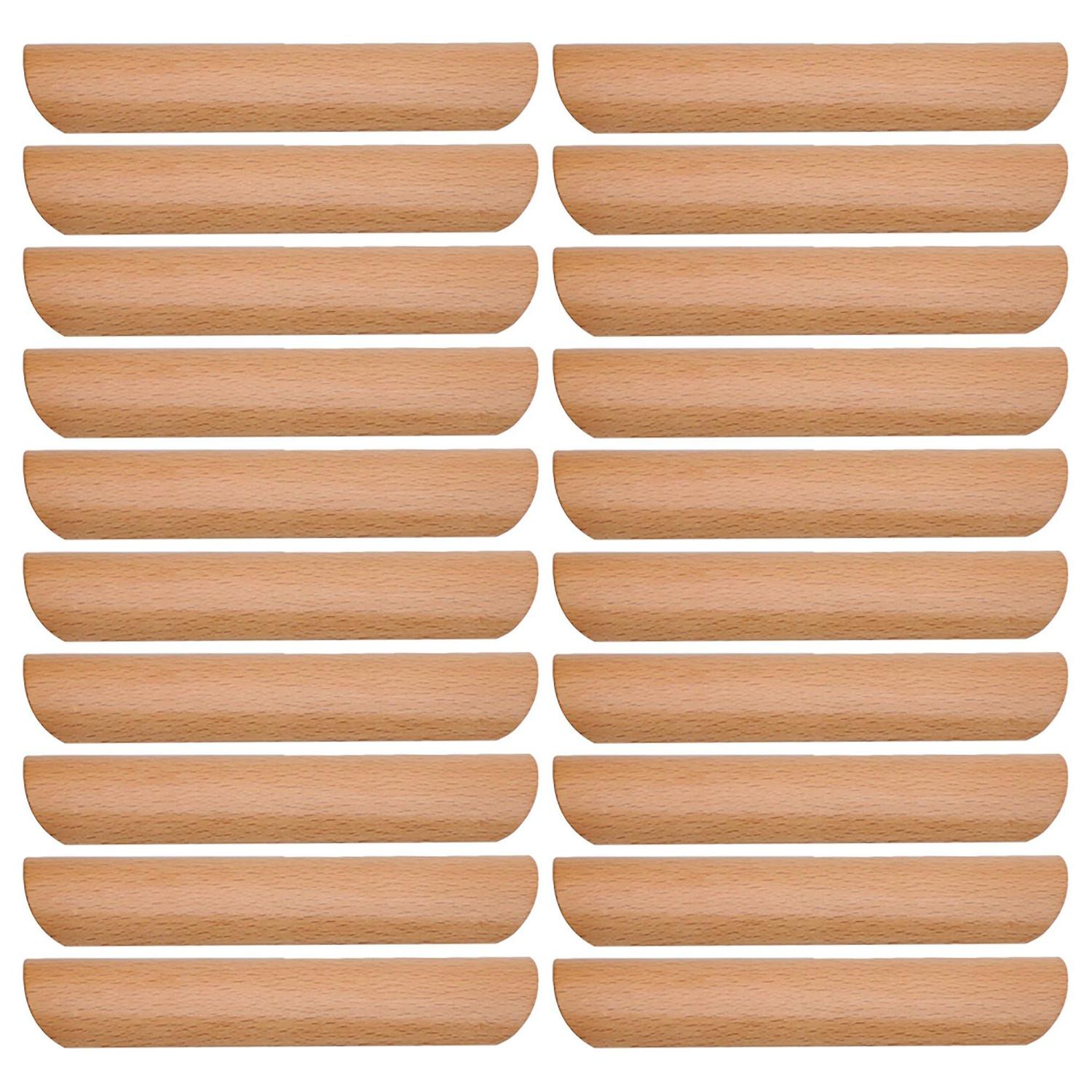 20PCS Wooden Cabinet Handles Cupboard Drawer Pulls with 128mm Pitch HoleWS1146