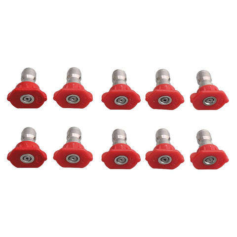 10pcs Stainless Steel 0 Degree Spray Nozzle Tip 1.0 1.2 1.4 1.6mm RedWS1159