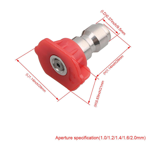 10pcs Stainless Steel 0 Degree Spray Nozzle Tip 1.0 1.2 1.4 1.6mm RedWS1159