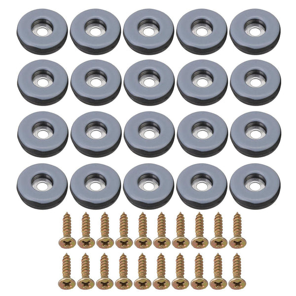 20pcs Dia 25mm PTFE Chair Furniture Feet Slides Round Pads with ScrewsWS1287