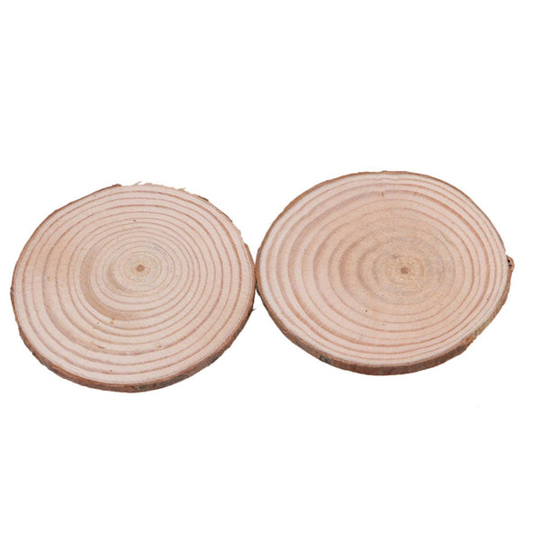 For 40pcs Original Ecological Rustic Pine Wood Slices Round Brown Wooden WS1284