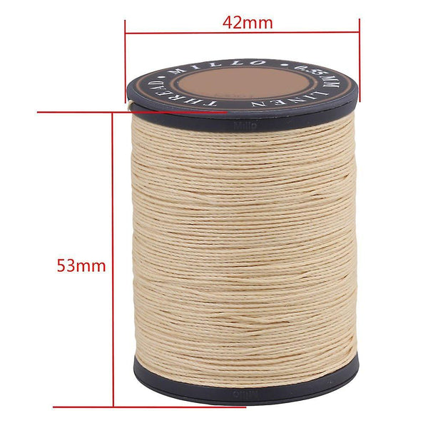 For Craft DIY Flax Waxed Linen Sewing Wax Cord String Beige 0.55mm Dia WS1330