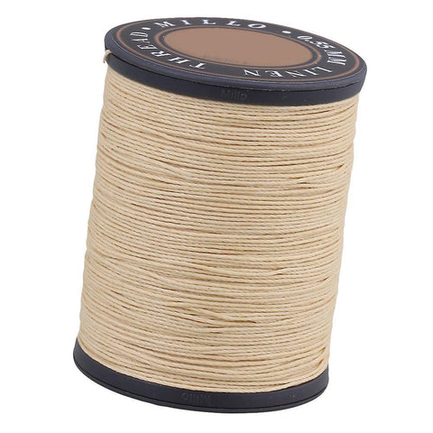 For Craft DIY Flax Waxed Linen Sewing Wax Cord String Beige 0.55mm Dia WS1330