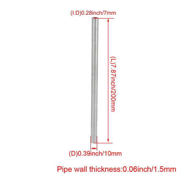 For 5pcs OD 10mm ID 6mm Length 200mm 304 Stainless Steel Metal Capillary Tube WS1433