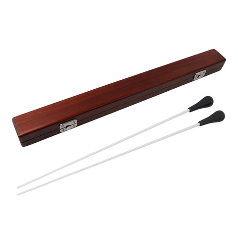 2pcs Fiber Glass Handle Orchestra Baton with Redwood Color Baton CaseWS1512