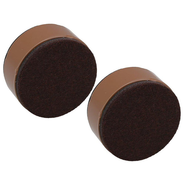 4pcs 60x 32mm Carbon Steel Brown Round Furniture Legs Lifter Self Adhesive BrownWS1504