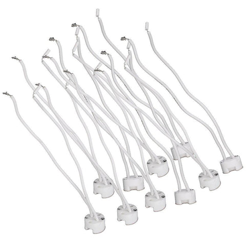 10pcs G5.3 250V 14cm Lamp Holder Ceramic Body LampholderWS1521