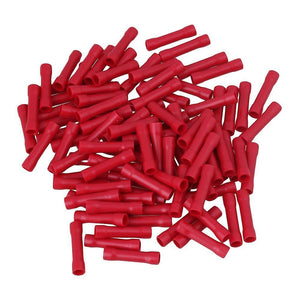 100pcs Butt Joiners Splice Connector Insulated Crimp Cold-pressed Terminals RedWS1540