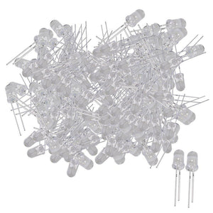 For 200pcs White 5mm Round Emitting Diode LED Light Lamp 3.0-3.2V WS1554