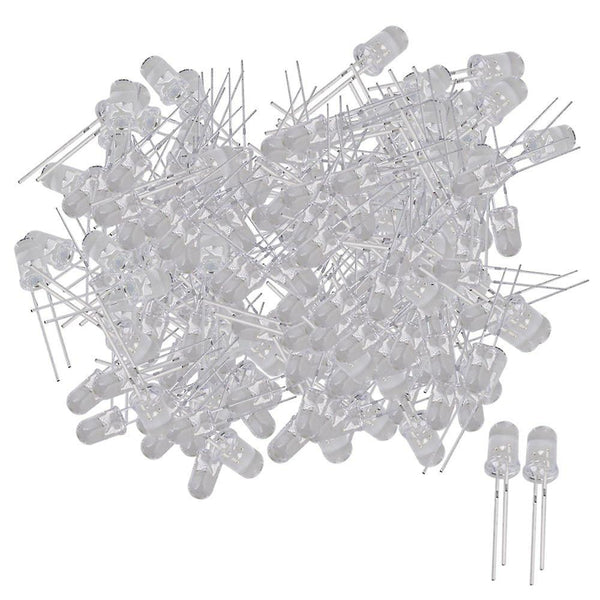 For 200pcs White 5mm Round Emitting Diode LED Light Lamp 3.0-3.2V WS1554