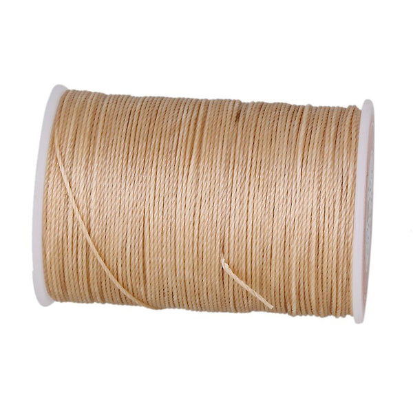 For Beige Waxed Polyester Thread Necklace Cords 0.55mm Craft Wax Round Thread Wire WS1710