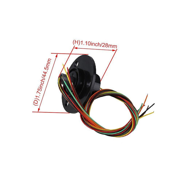 Durable Black 2A 6 Wires 240V Lightweight 250RPM Conductive Slip Rings CircuitWS1709