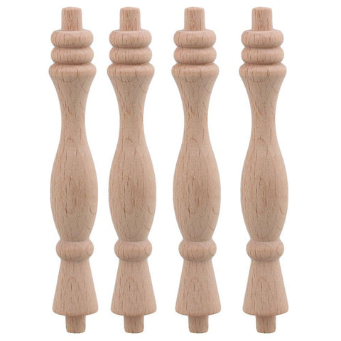 4pcs Cabinet Accessories 13.3cm Unfinished Wood SpindleWS1736