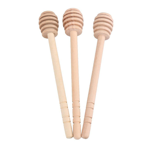 20Pcs Wooden Honey Dipper Drizzler Spoon Pot 14.5*2cmWS1743