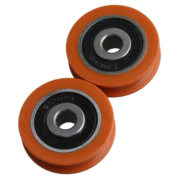 4xOrange Nylon Bearing Steel U-Type Groove Track Pulley 6mm Inner DiaWS1819