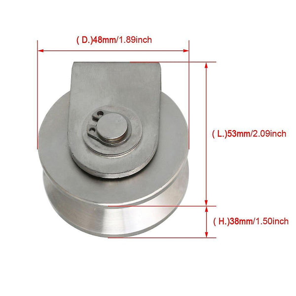 201 Stainless Steel V Type Large Rigid Fixed Pulley for Lifting GuideWS1824