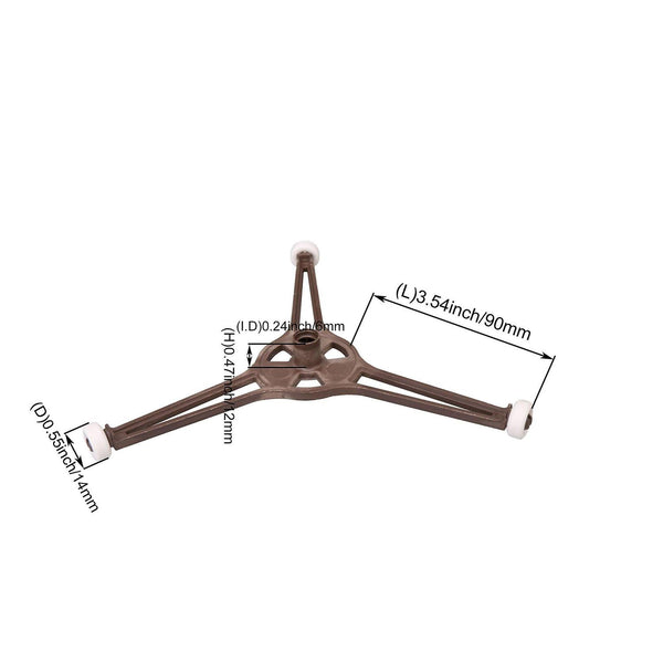 2pcs PPS Microwave Oven Triple Arm Tray Support 9cm Side Length BrownWS1962