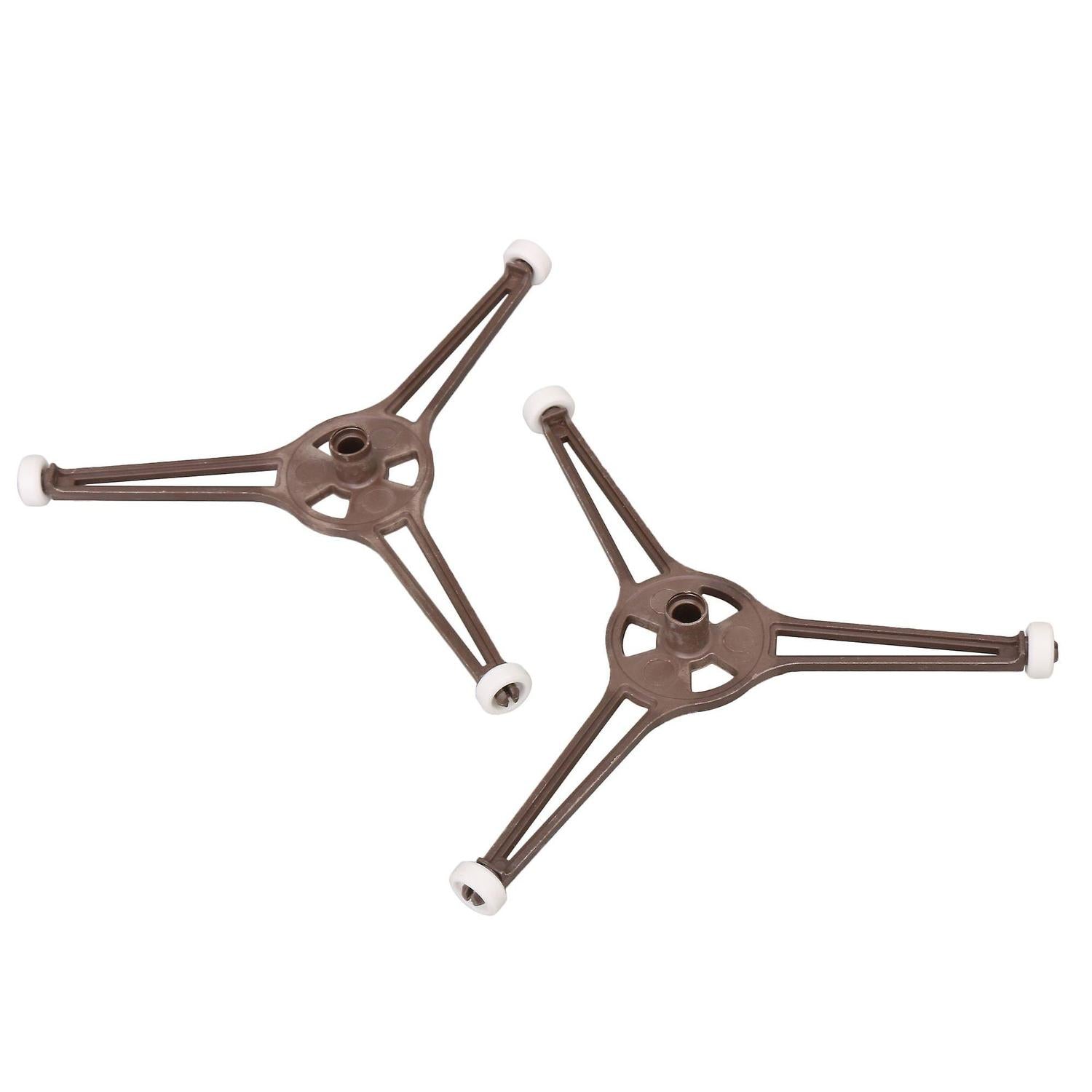 2pcs PPS Microwave Oven Triple Arm Tray Support 9cm Side Length BrownWS1962