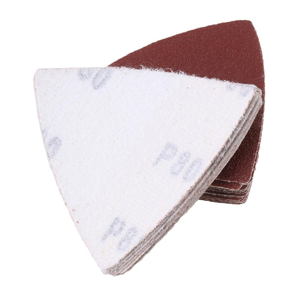 100x Brown 8cm Dia Aluminium Oxide 60/80/120/180/240# Triangular Sanding PaperWS2064